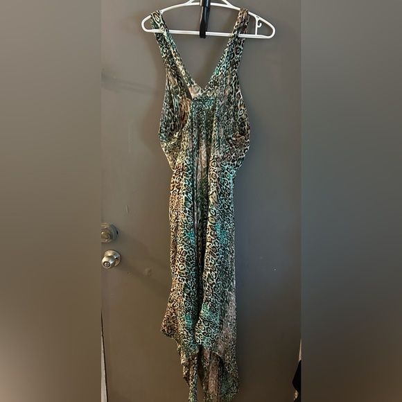 Leopard Print Asymmetrical Dress fairy whimsygoth maxi - Picture 2 of 4